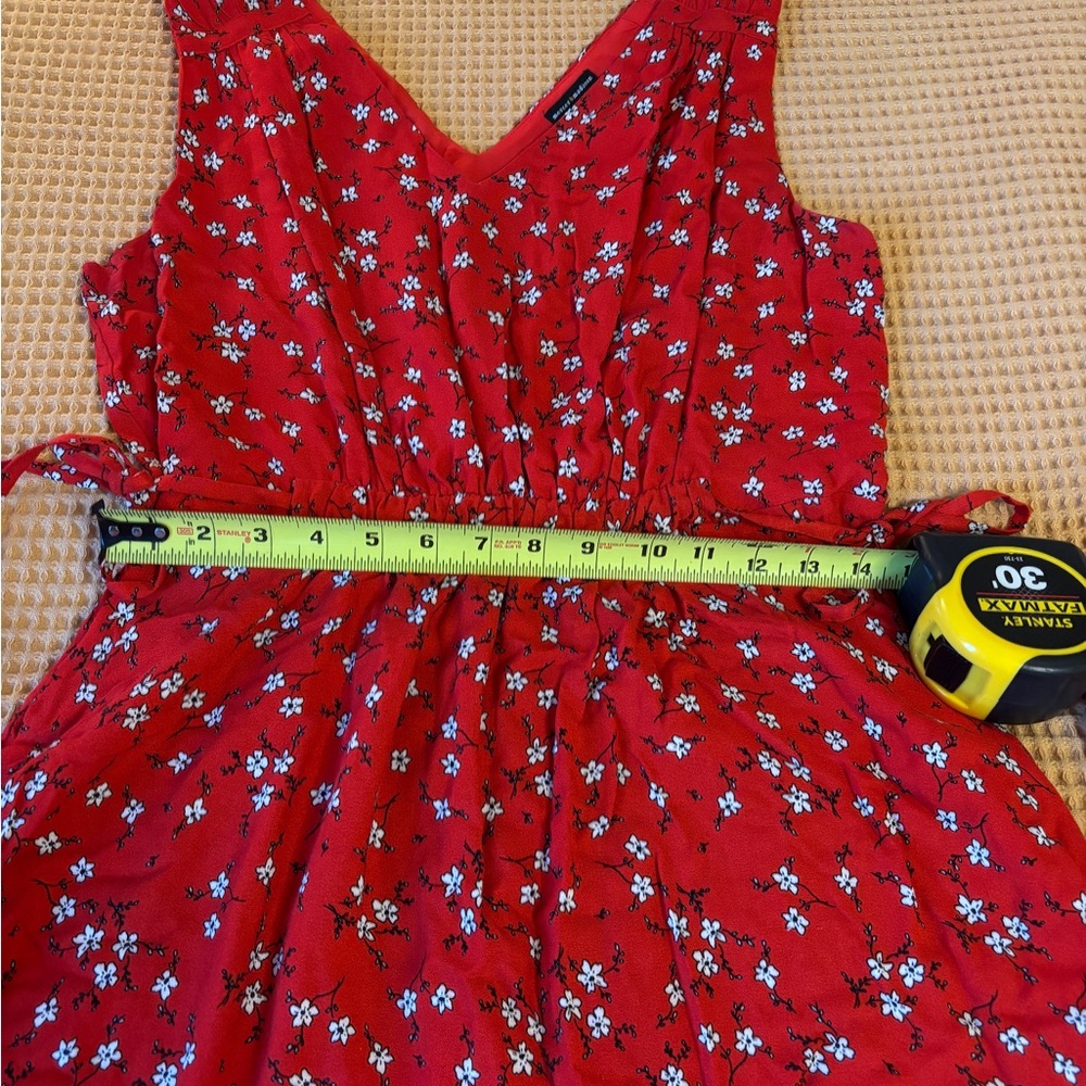 EUC Mercer & Madison Floral Sleeveless A-Line Red Mini Dress | Women’s 12 - Picture 7 of 14